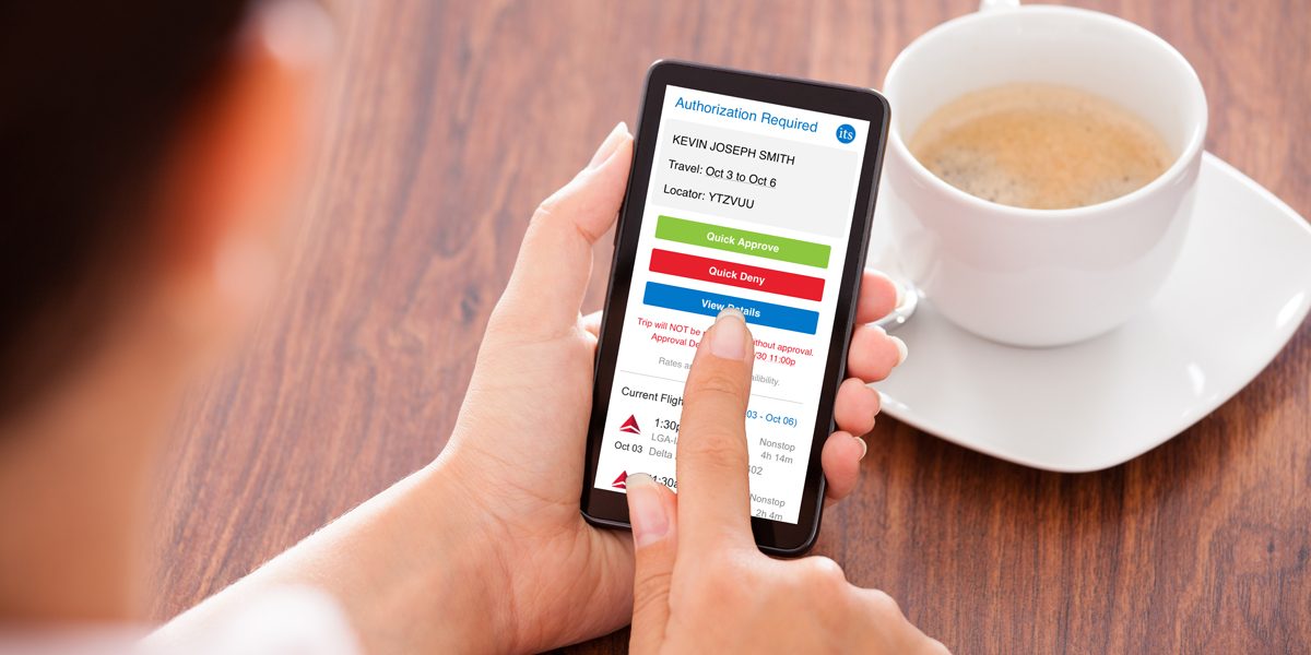 TripApproval feature being used on mobile phone