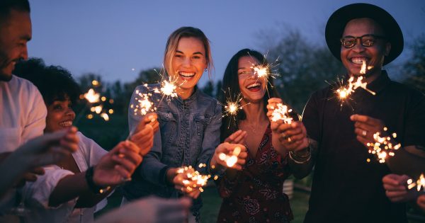 Our Top 6 Corporate Travel Resolutions Business colleagues with sparklers on New Year's Eve